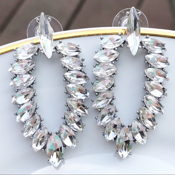 Exquisite Marquise Genuine Crystal Drop Earrings - Picture 2 of 3